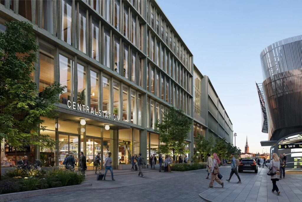 Visionsbild av ombyggd fasad till Stockholms Cntral