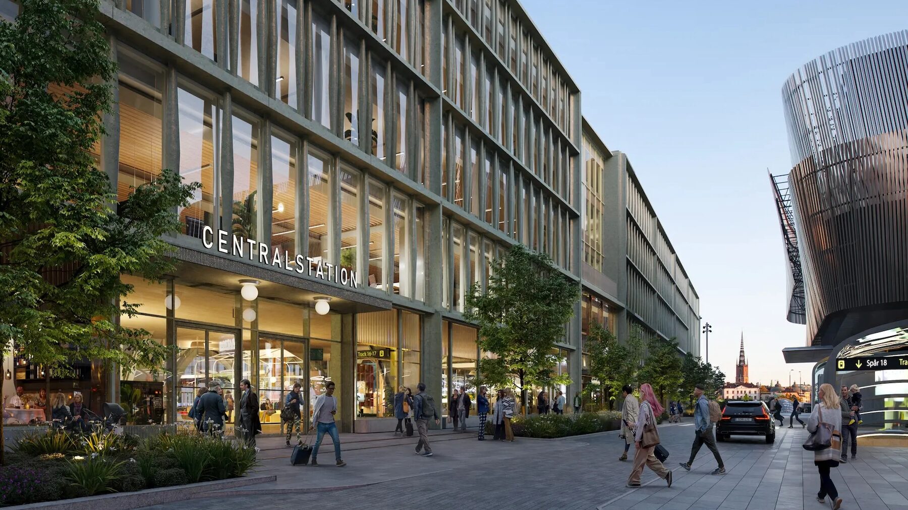 Visionsbild av ombyggd fasad till Stockholms Cntral