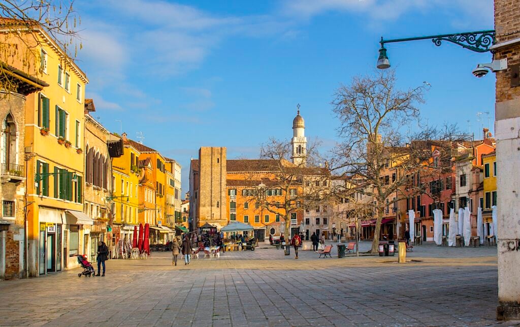Campo Santa Margarita. Torg i Venedig