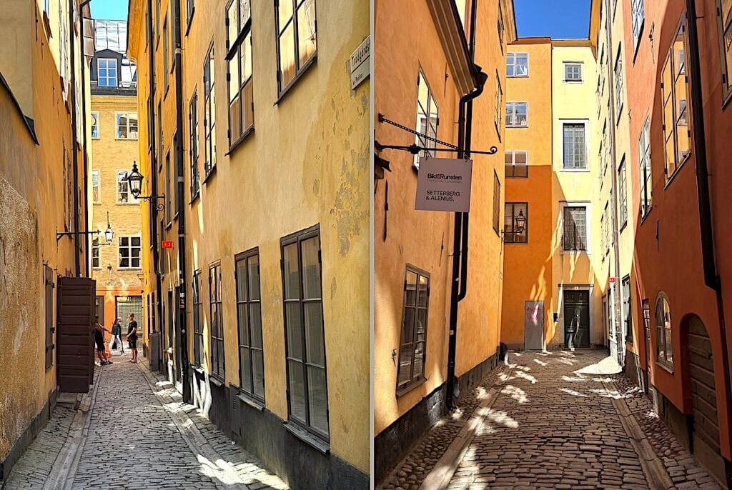 Gränder i Gamla stan i Stockholm